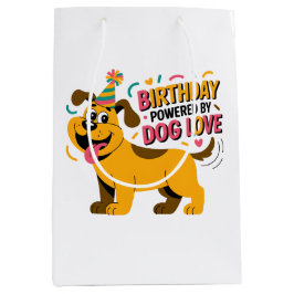 Birthday Dog Love Party Illustration Medium Cadeauzakje