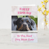 Birthday Dog Mam World's Best Ever Pet Photo Kaart (Gele Bloem)