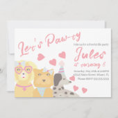 Birthday Dog Paw-ty Party Hearts Valentijns Kaart (Voorkant)