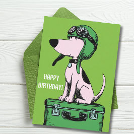 Birthday Dog Pilot Travel Suitcase Funny Aviation Kaart