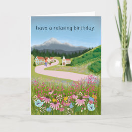 Birthday Dog Walking Country Town Kaart