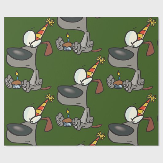 Birthday Dog Wrapping Paper Cadeaupapier (Vlak)