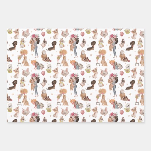 Birthday Dog Wrapping Paper Sheets (Voorkant)