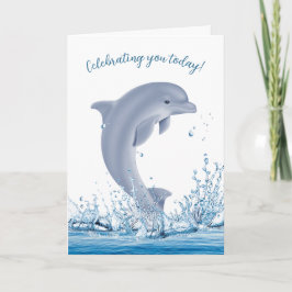 Birthday Dolphin in Water Kaart