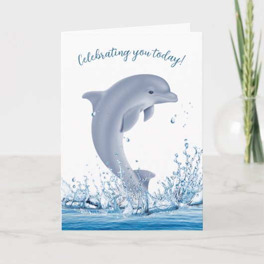 Birthday Dolphin in Water Kaart (Voorkant)