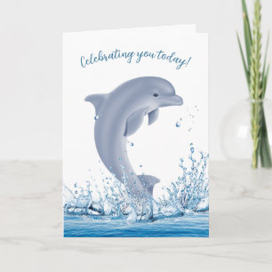 Birthday Dolphin in Water Kaart
