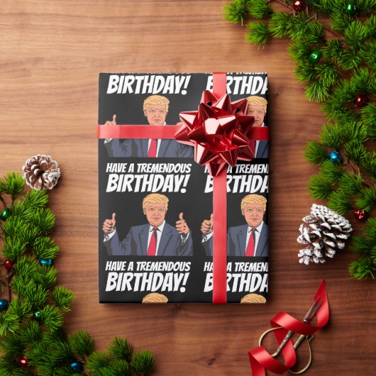 BIRTHDAY DONALD TRUMP WRAPPING PAPIER (Feestdagen Geschenken)