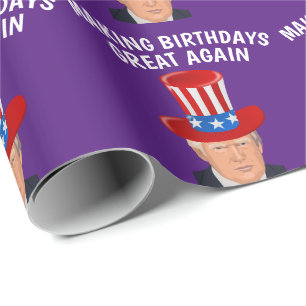 BIRTHDAY DONALD TRUMP WRAPPING PAPIER
