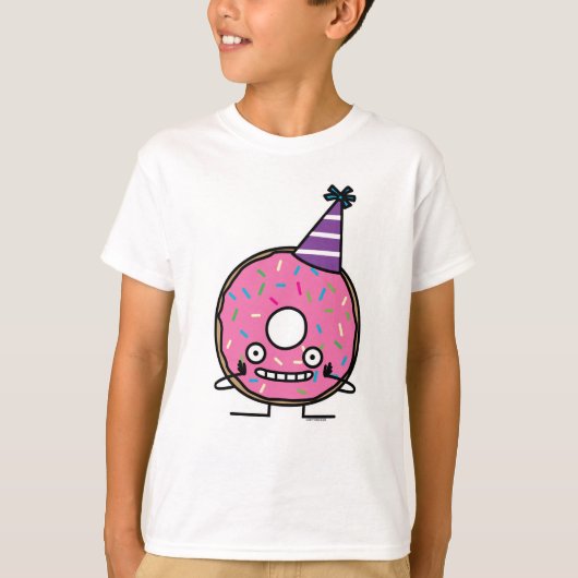 Birthday Donut roze ijsveren pet T-shirt (Voorkant)