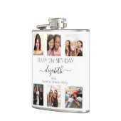 Birthday douane foto collage witte vrienden heupfles (Links)