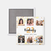 Birthday douane foto collage witte vrienden magneet (Voorkant / Achterkant)