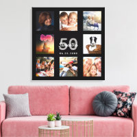 Birthday douane foto collage zwart monogram