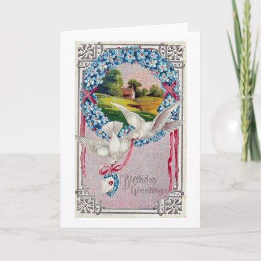 Birthday Doves  Kaart (Voorkant)
