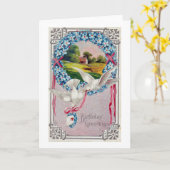 Birthday Doves  Kaart (Gele Bloem)