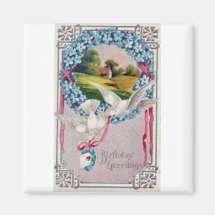 Birthday Doves Postmark 1910 Magneet