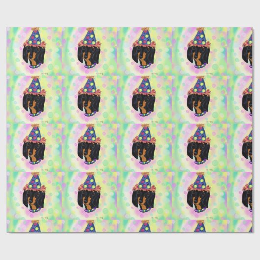 Birthday Doxie Cadeaupapier (Vlak)