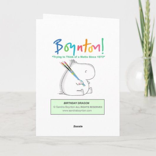 BIRTHDAY DRAGON door Boynton Kaart (Achterkant)