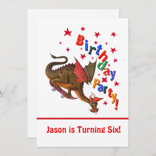 Birthday Dragon Kaart (Voorkant / Achterkant)