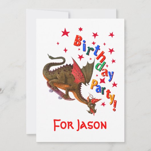 Birthday Dragon Kaart (Voorkant)