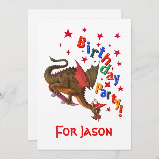 Birthday Dragon Kaart (Voorkant / Achterkant)