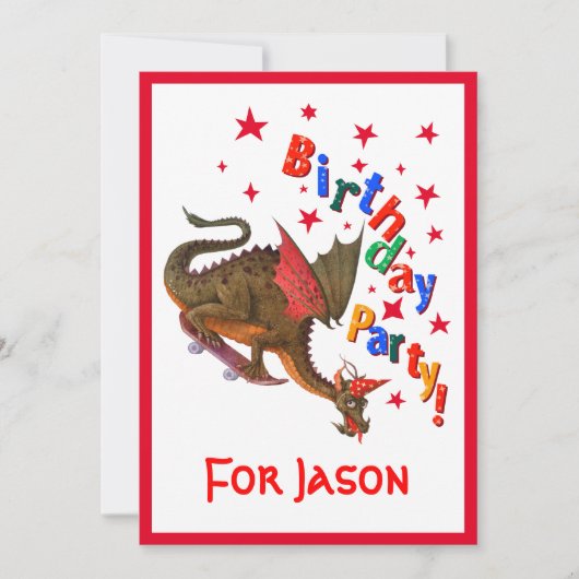 Birthday Dragon Kaart (Voorkant)