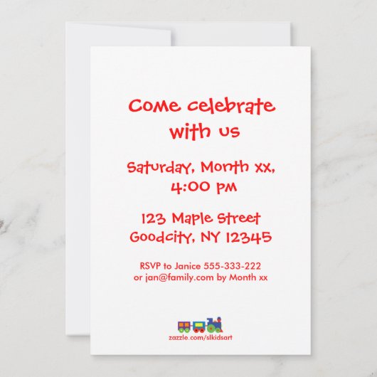 Birthday Dragon Kaart (Achterkant)