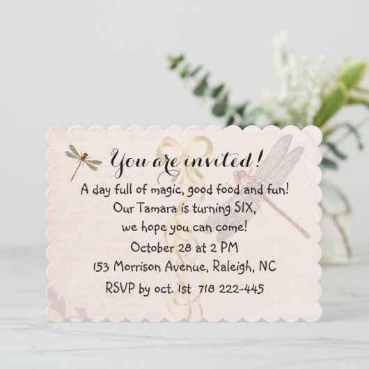 Birthday Dragonflies Kaart (Staand voorkant)