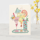 Birthday Drink Card Kaart (Gele Bloem)