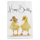 Birthday Ducking Couple Medium Cadeauzakje (Voorkant)