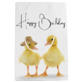 Birthday Ducking Couple Medium Cadeauzakje (Voorkant)