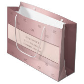 Birthday dusty roos roze monogram modern groot cadeauzakje (Voorkant Gekanteld)