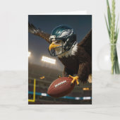 Birthday Eagle Flying With a Football Kaart (Voorkant)