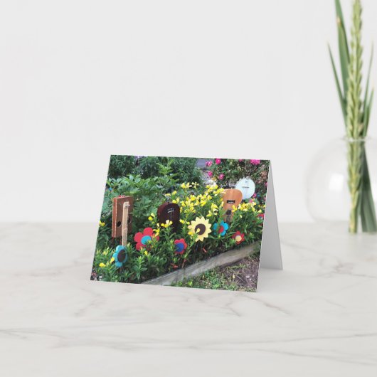 Birthday! Een kleurrijke tuin van Ukuleles Kaart (Voorkant)