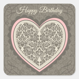 Birthday Elegant  Morris Style CC0187 Vierkante Sticker