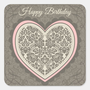 Birthday Elegant Morris Style CC0187 Vierkante Sticker