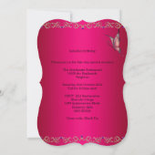 Birthday Elegant Pink Fushia Floral Butterfly Kaart (Achterkant)