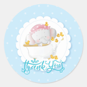 Birthday Elephant Bedankt Ronde Sticker
