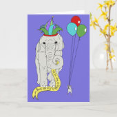 Birthday Elephant Kaart (Gele Bloem)
