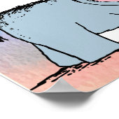 Birthday Elephant Pastel Bunch of Balloons Drawing Poster (Hoek)