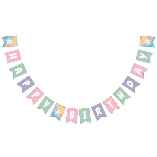 Birthday Elephant Pastel Bunch of Balloons Drawing Vlaggetjes (Alle)