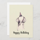 Birthday Elephant Sketch Birthday Wenskaart (Voorkant / Achterkant)