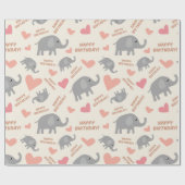 Birthday Elephants Cadeaupapier (Vlak)