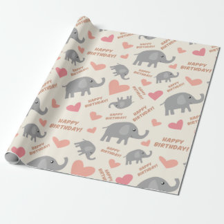 Birthday Elephants Cadeaupapier