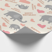 Birthday Elephants Cadeaupapier (Hoek)