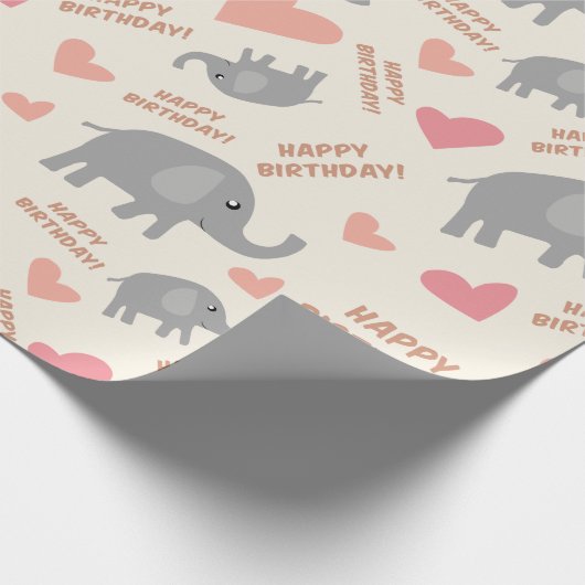 Birthday Elephants Cadeaupapier (Hoek)