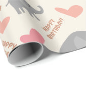 Birthday Elephants Cadeaupapier (Rol Hoek)