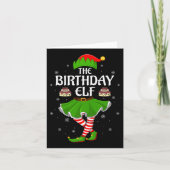 Birthday Elf Christmas Family Girls Women Elf Squa Kaart (Voorkant)