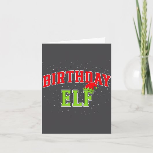 Birthday Elf Christmas Family Matching Group Xmas  Kaart (Voorkant)