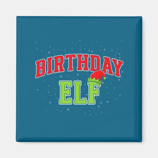 Birthday Elf Christmas Family Matching Group Xmas  Magneet (Voorkant)