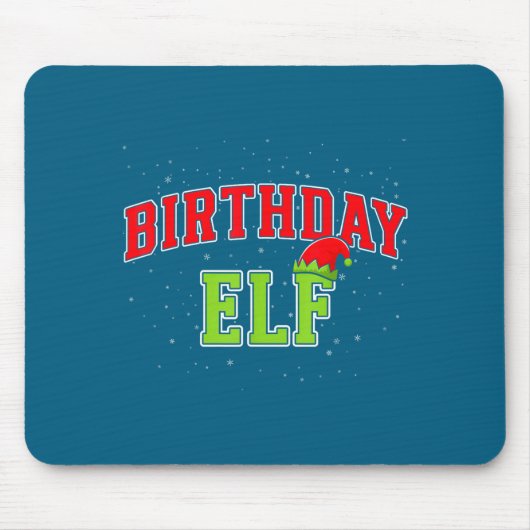 Birthday Elf Christmas Family Matching Group Xmas  Muismat (Voorkant)